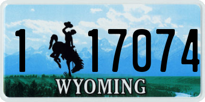 WY license plate 117074