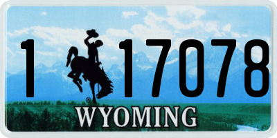 WY license plate 117078