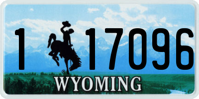 WY license plate 117096