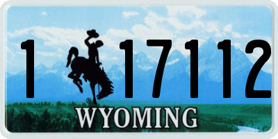 WY license plate 117112