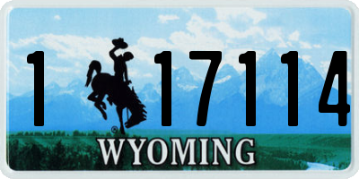 WY license plate 117114