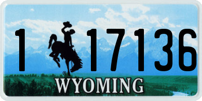 WY license plate 117136