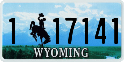 WY license plate 117141