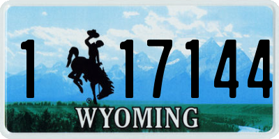 WY license plate 117144