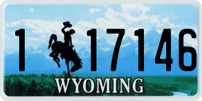 WY license plate 117146