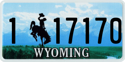 WY license plate 117170