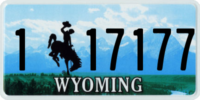 WY license plate 117177