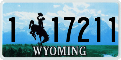 WY license plate 117211