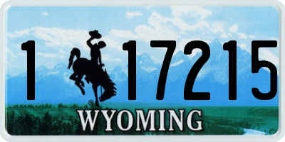 WY license plate 117215