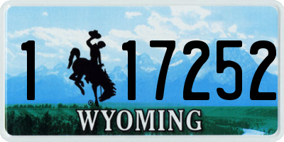 WY license plate 117252