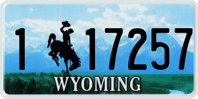 WY license plate 117257