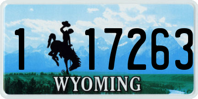 WY license plate 117263