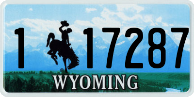 WY license plate 117287