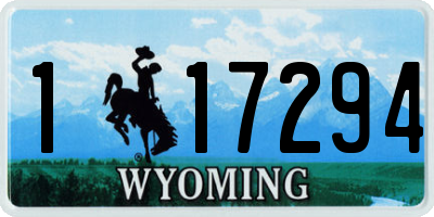 WY license plate 117294