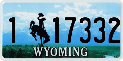 WY license plate 117332