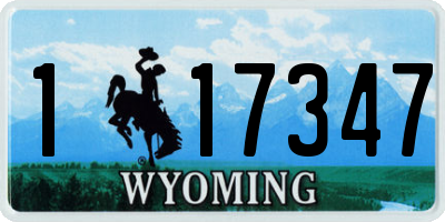 WY license plate 117347