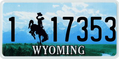 WY license plate 117353