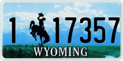 WY license plate 117357