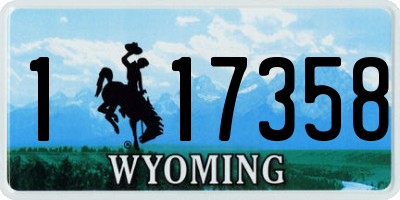 WY license plate 117358