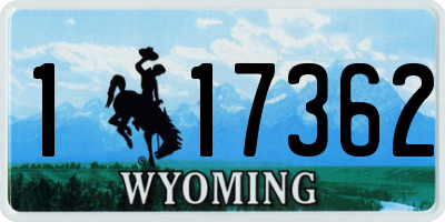 WY license plate 117362