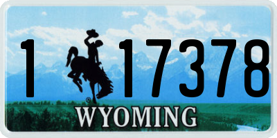 WY license plate 117378