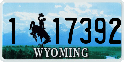 WY license plate 117392