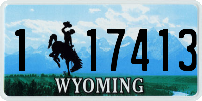 WY license plate 117413