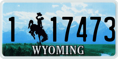 WY license plate 117473
