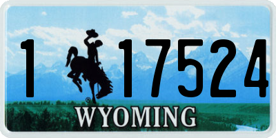 WY license plate 117524
