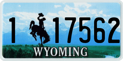 WY license plate 117562