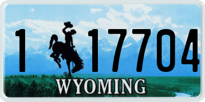 WY license plate 117704