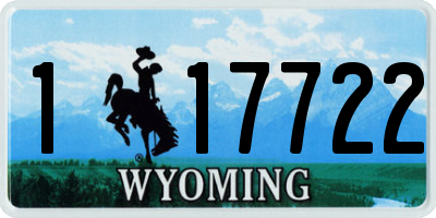 WY license plate 117722