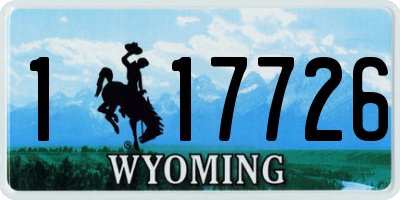 WY license plate 117726