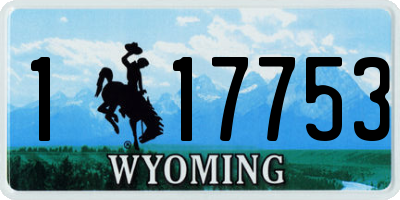 WY license plate 117753