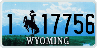 WY license plate 117756