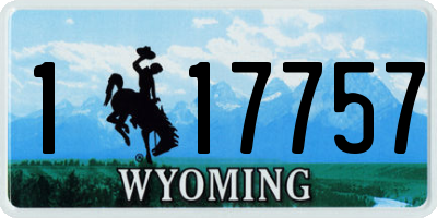 WY license plate 117757