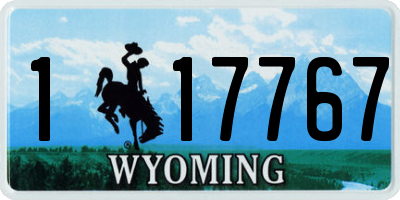 WY license plate 117767