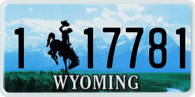 WY license plate 117781