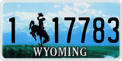 WY license plate 117783