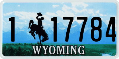 WY license plate 117784