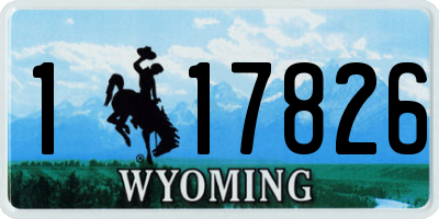WY license plate 117826