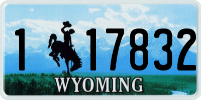 WY license plate 117832