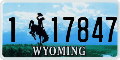 WY license plate 117847