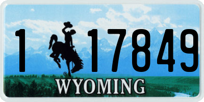WY license plate 117849