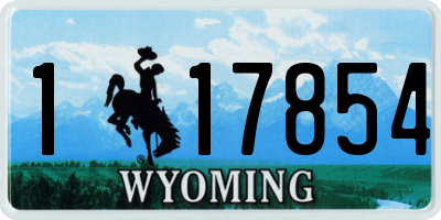 WY license plate 117854
