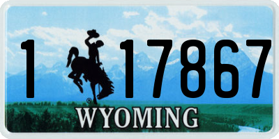 WY license plate 117867