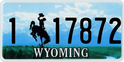 WY license plate 117872