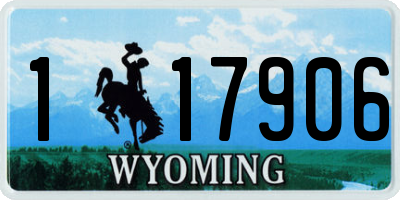 WY license plate 117906