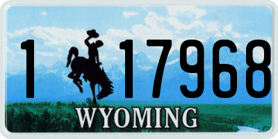 WY license plate 117968