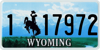 WY license plate 117972